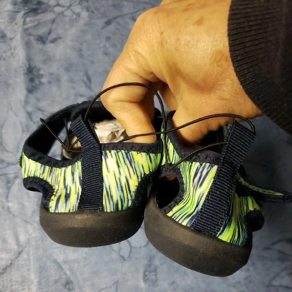 STQ unisex Water Shoes Quick-Dry Slip on Beach Swim Pool Sandals greenToddler 10